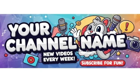Make your YouTube channel stand out with a unique cartoon banner!