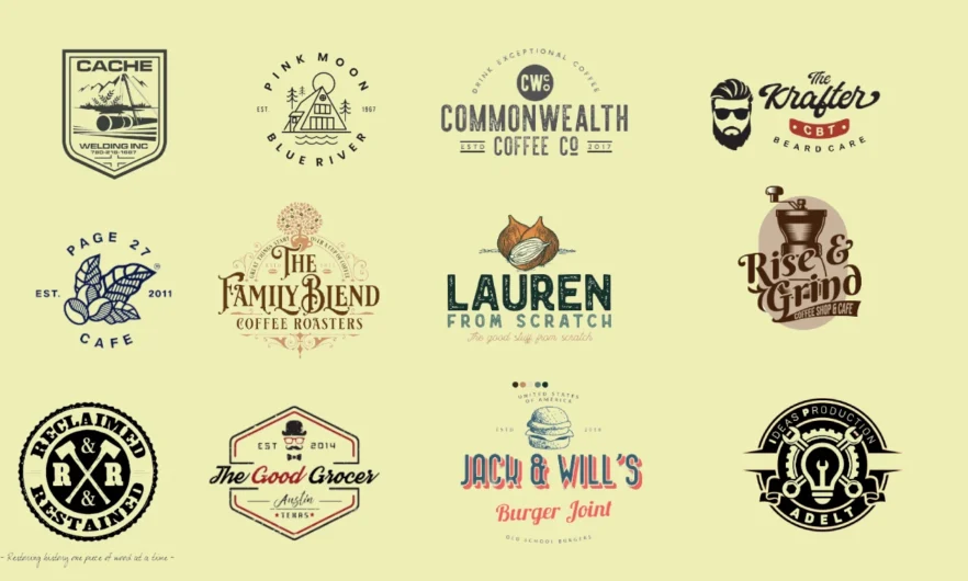 I will do a retro vintage logo for your new and old business