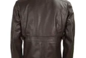 Half Belt Classic Brown Leather Jacket