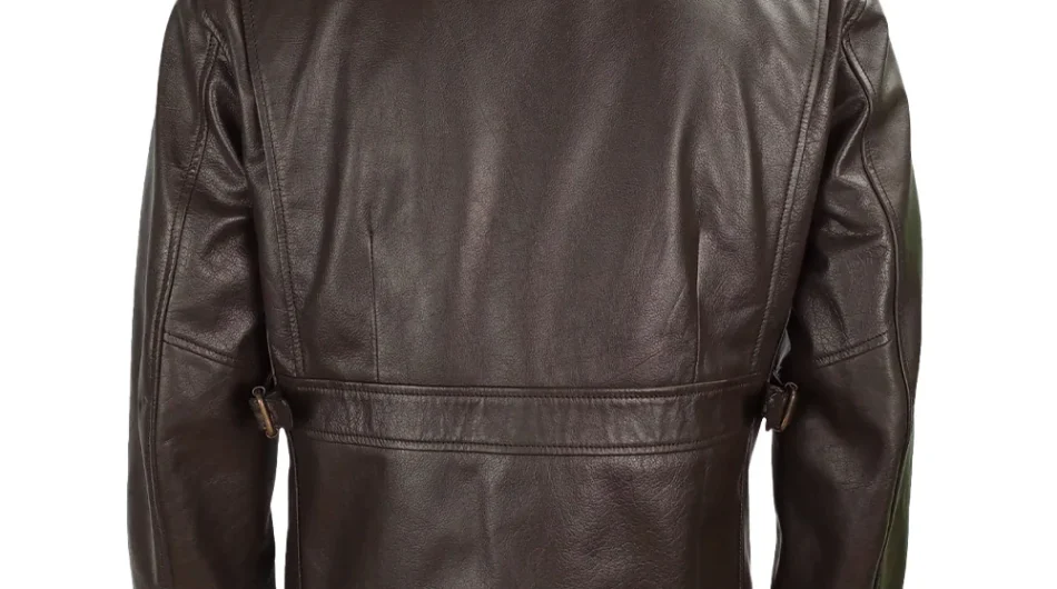 Half Belt Classic Brown Leather Jacket