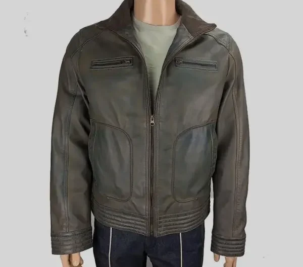 Men’s Olive Grey Lambskin Jacket