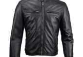 Carson Zip Up Black Leather Jacket For Men