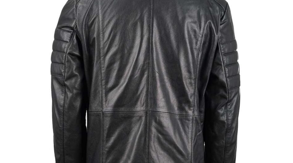 Men’s Clearance Black Biker Bomber Leather Jacket