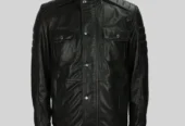 Mens Black Designer Leather Jacket