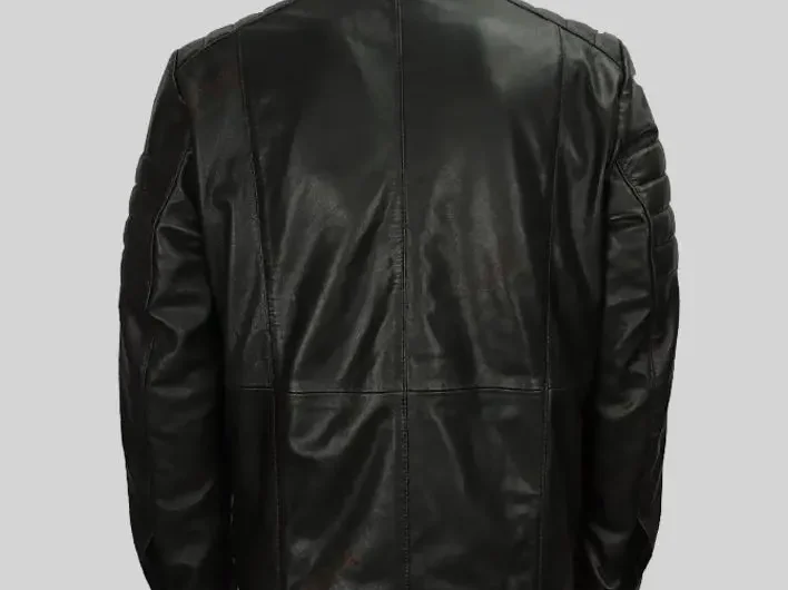 Mens Black Designer Leather Jacket