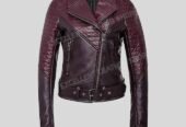 Two Tone Biker Jacket For Woman