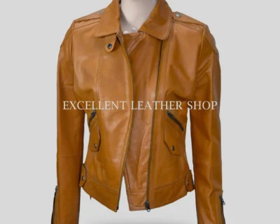 Women-Motorcycle-Camel-Leather-Jacke-1