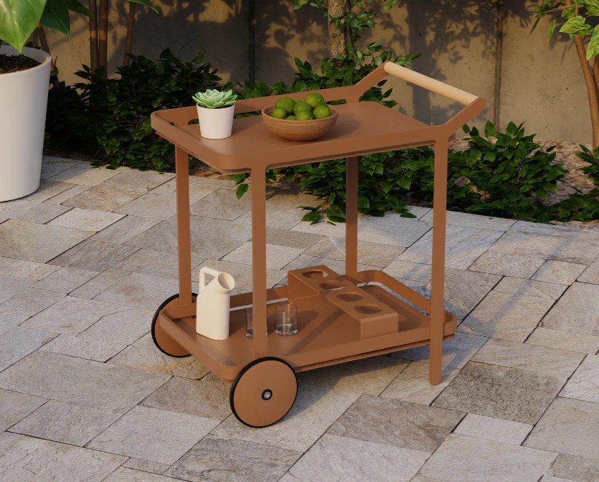 Imola Outdoor Bar Cart – Terracotta