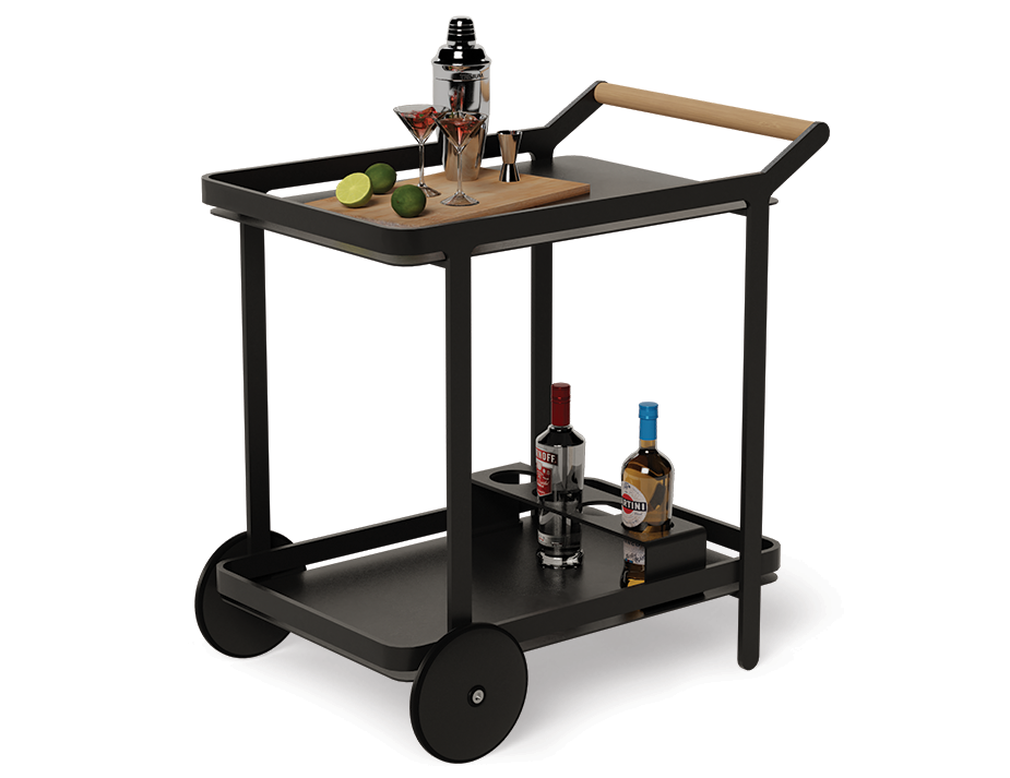 Sleek & Stylish Imola Outdoor Bar Cart – Black for Entertaining