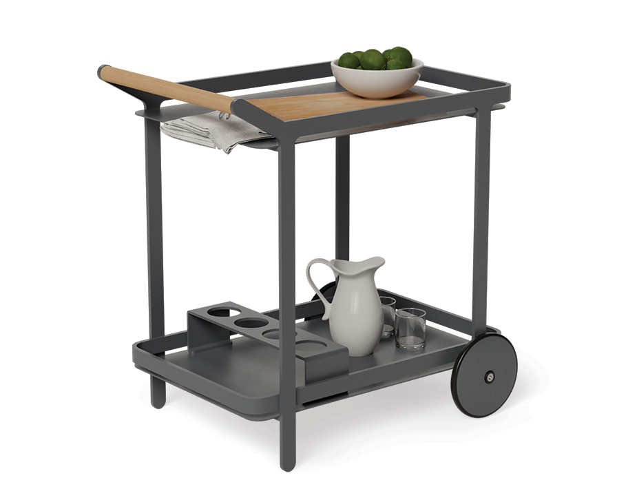 Imola Outdoor Bar Cart – Stylish & Functional in Charcoal