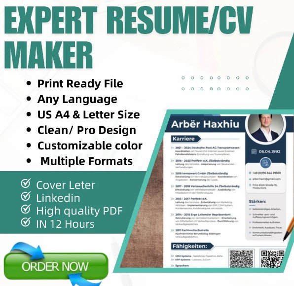 I will design resume and rewrite your cv as a professional CV maker