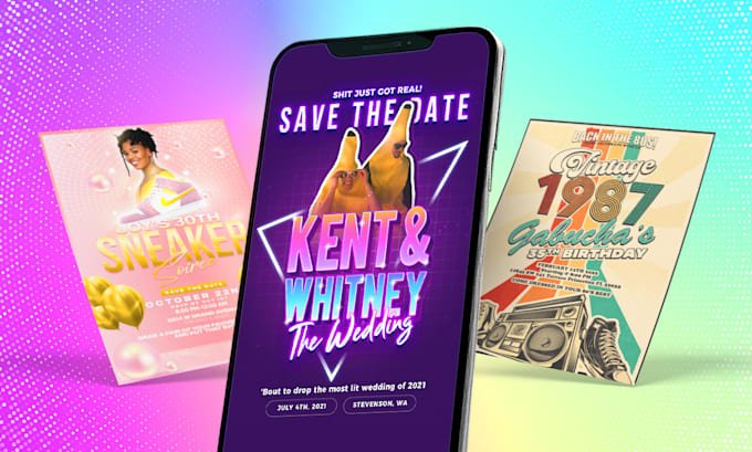 I will design invitation card for your birthday, wedding, etc