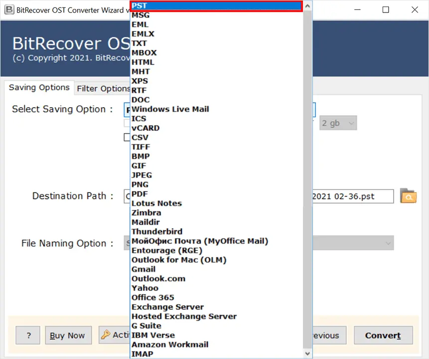 BitRecover OST to PST Converter