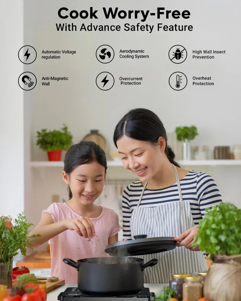 FEDUS 2200 Watts Infrared Cooktop, Energy Efficient Cook & Grill Infrared Stove,