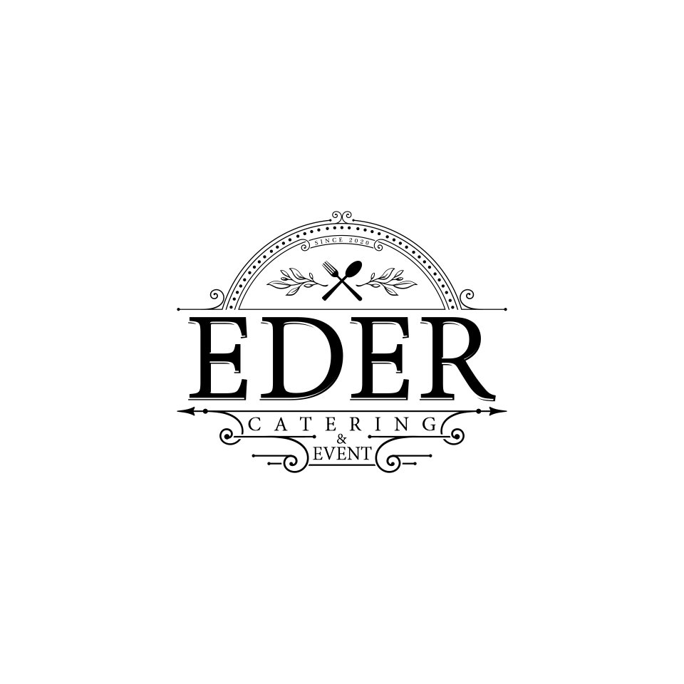 Restaurant logo and food, bbq, cafe, coffee catering for your business