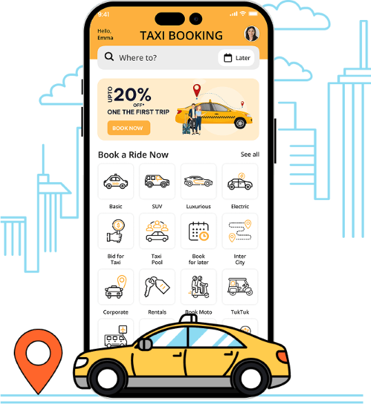 Uber Clone – Taxi Booking App