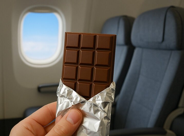 Chocolate-Bar-in-Airplane-Cabin