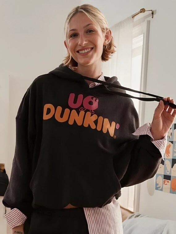Dunkin UO Exclusive Graphic Bubble Hoodie Sweatshirt: Brand New