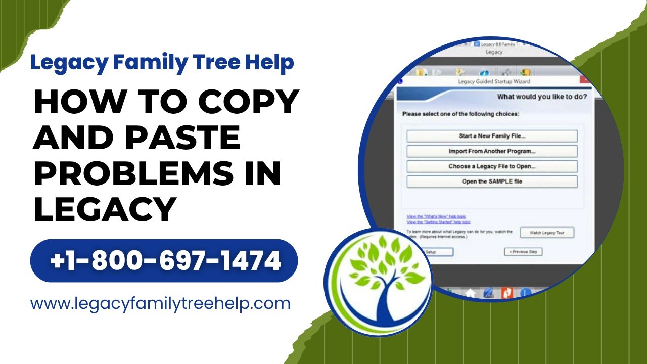How To Copy And Paste Problems In The Legacy Family Tree Program