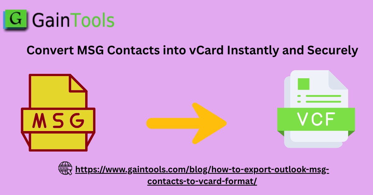 Convert MSG Contacts into vCard Instantly and Securely