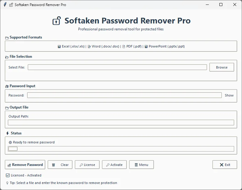 Freeware Word Password Remover Software
