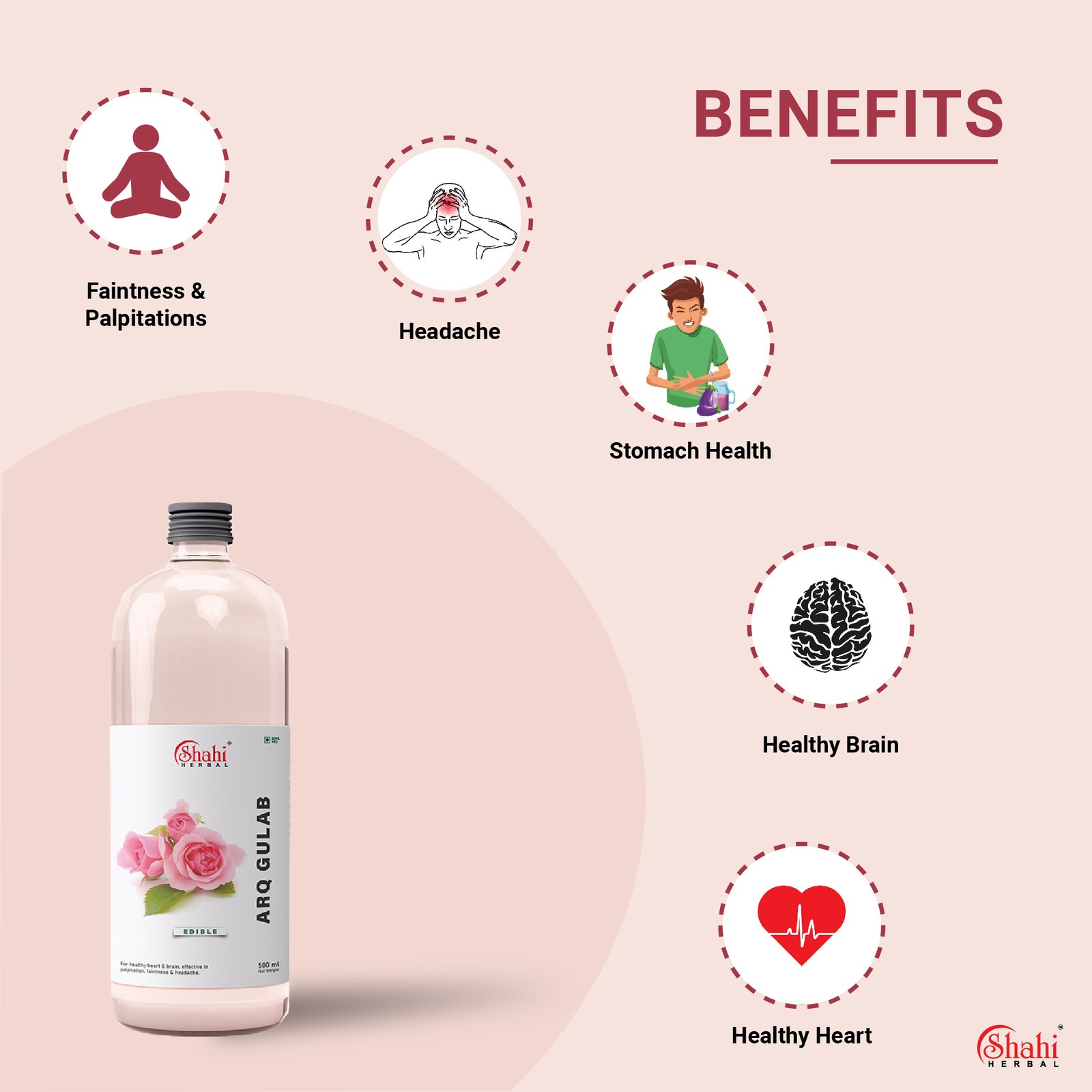 Arq Gulaab — Natural Rose Remedy for Wellness | Shahi Herbal