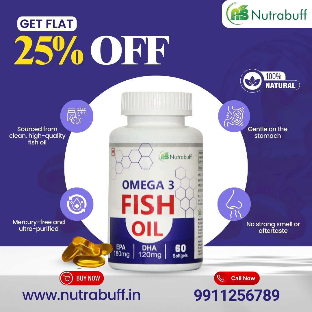 Nutrabuff Best Omega 3 Fish Oil Capsules In India | Support for Brain and Joint