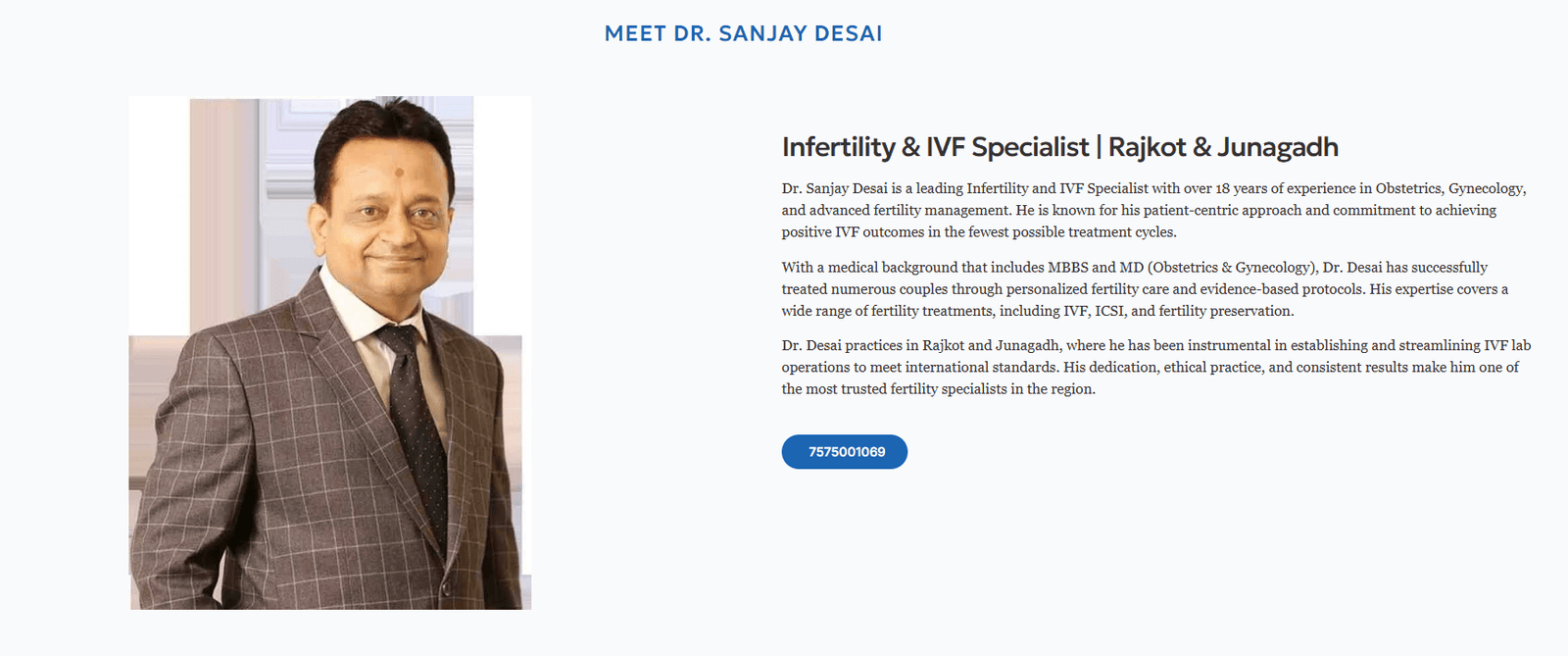 Dr. Sanjay Desai | IVF Doctor in Rajkot, Gujarat