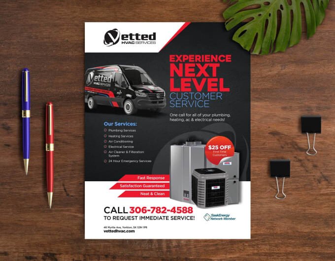 I will design stylish, print-ready flyers and magazine ads for your business