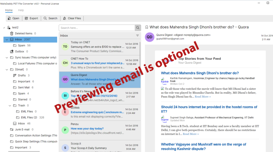 MailsDaddy PST File Converter