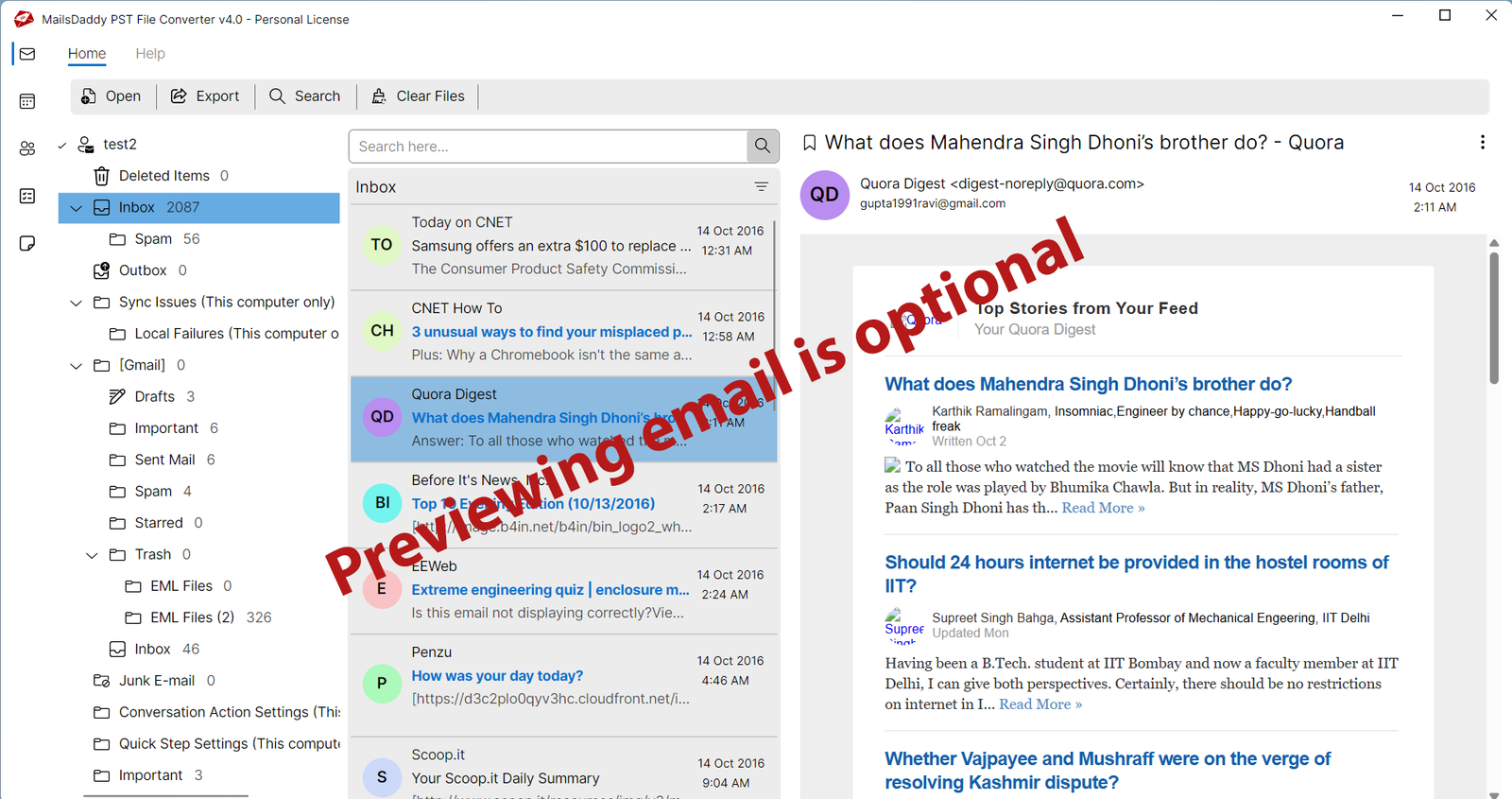 MailsDaddy PST File Converter