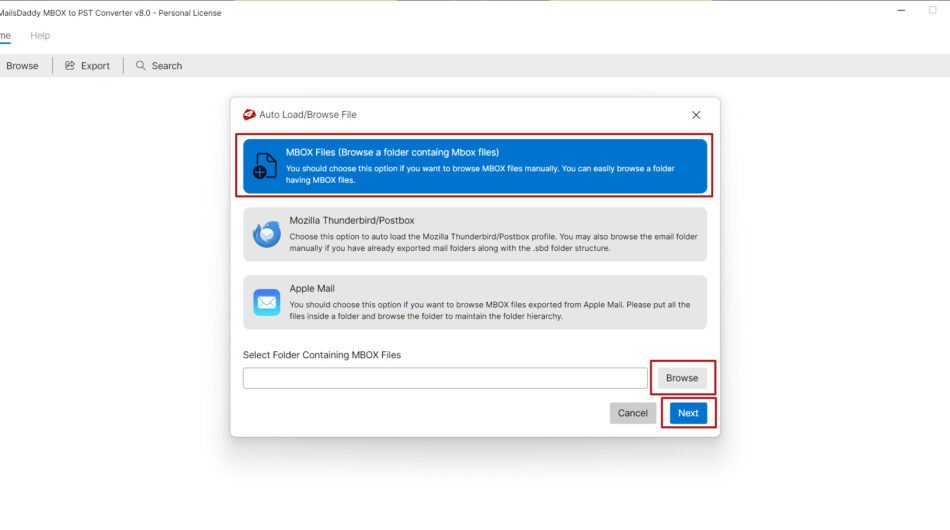 MailsDaddy MBOX to PST Converter
