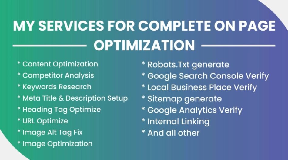 I Will Do the Best On-Page SEO Optimization for Your Website