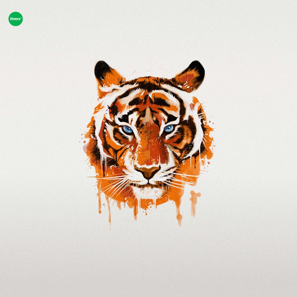 I will make tiger head logo design for your business