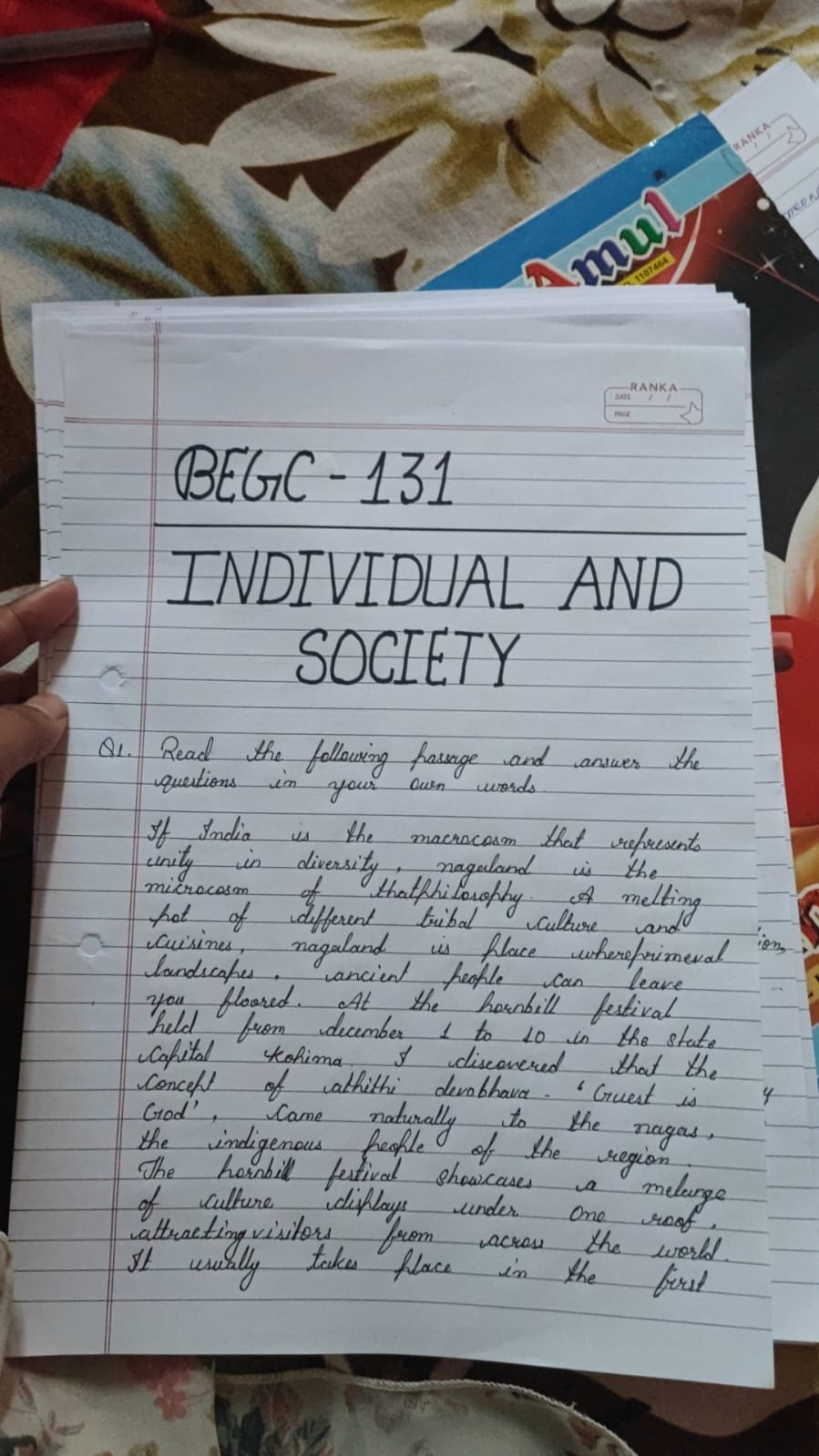 IGNOU Handwritten Assignment with 90% marks guaranteed