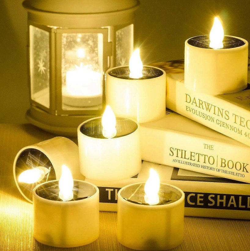 6pcs Solar Powered Heat Lights – Flicker LED Outdoor Lights