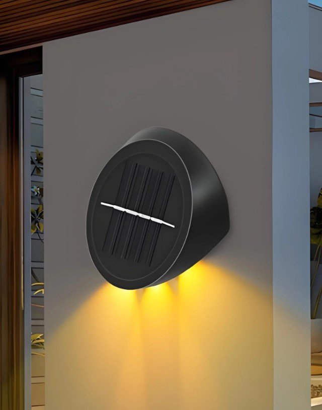 Solar Outdoor Wall Lights 4‑Pack Warm Light – Waterproof LED Illumination
