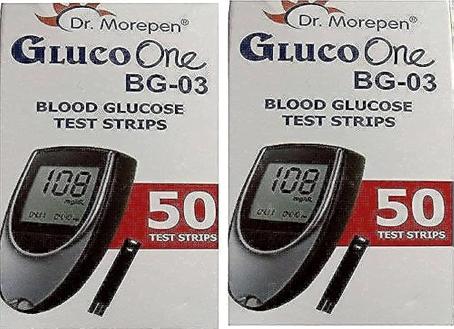 Dr. Morepen Blood Glucose Test Strips 100 Count, Easy Home Testing