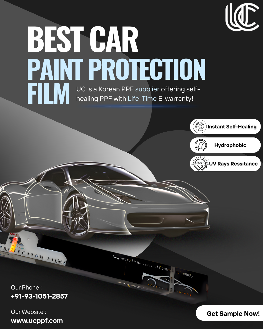 UC PPF Providing Premium Paint Protection Film for Life-Time Shine