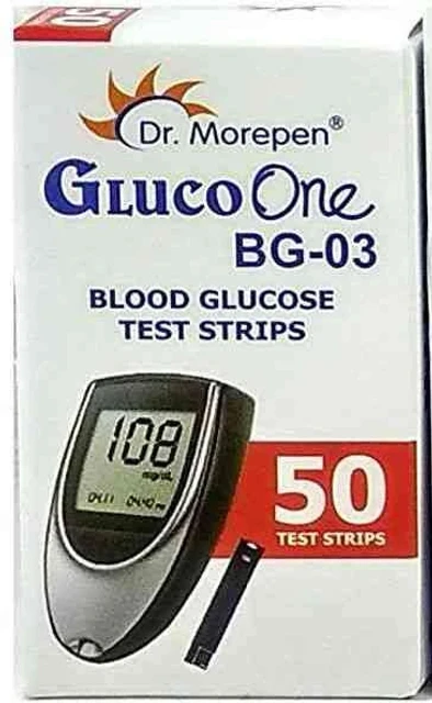 Dr. Morepen Blood Glucose Test Strips 100 Count, Easy Home Testing