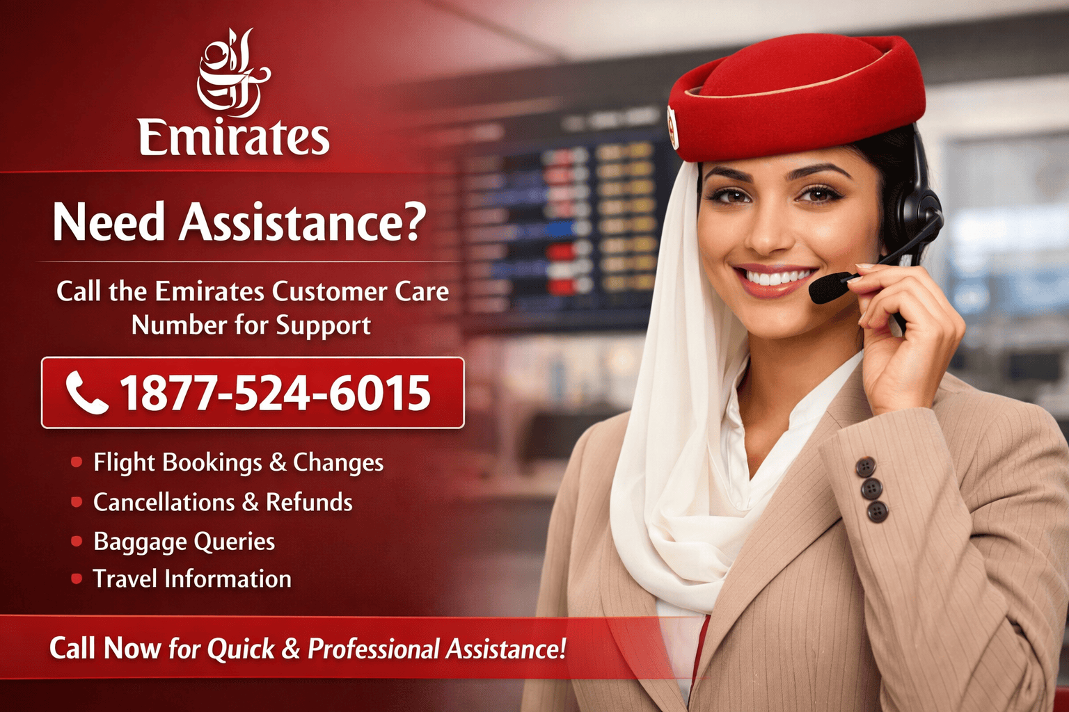 Emirates Customer Care Number – 18775246015