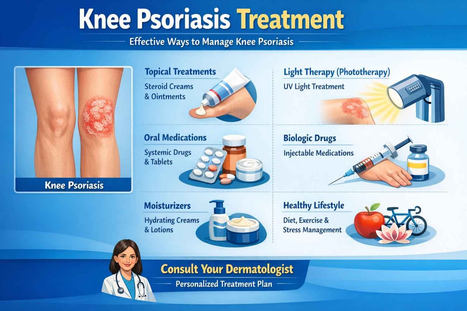 Knee Psoriasis Treatment | MediLux Ayurveda USA & UK