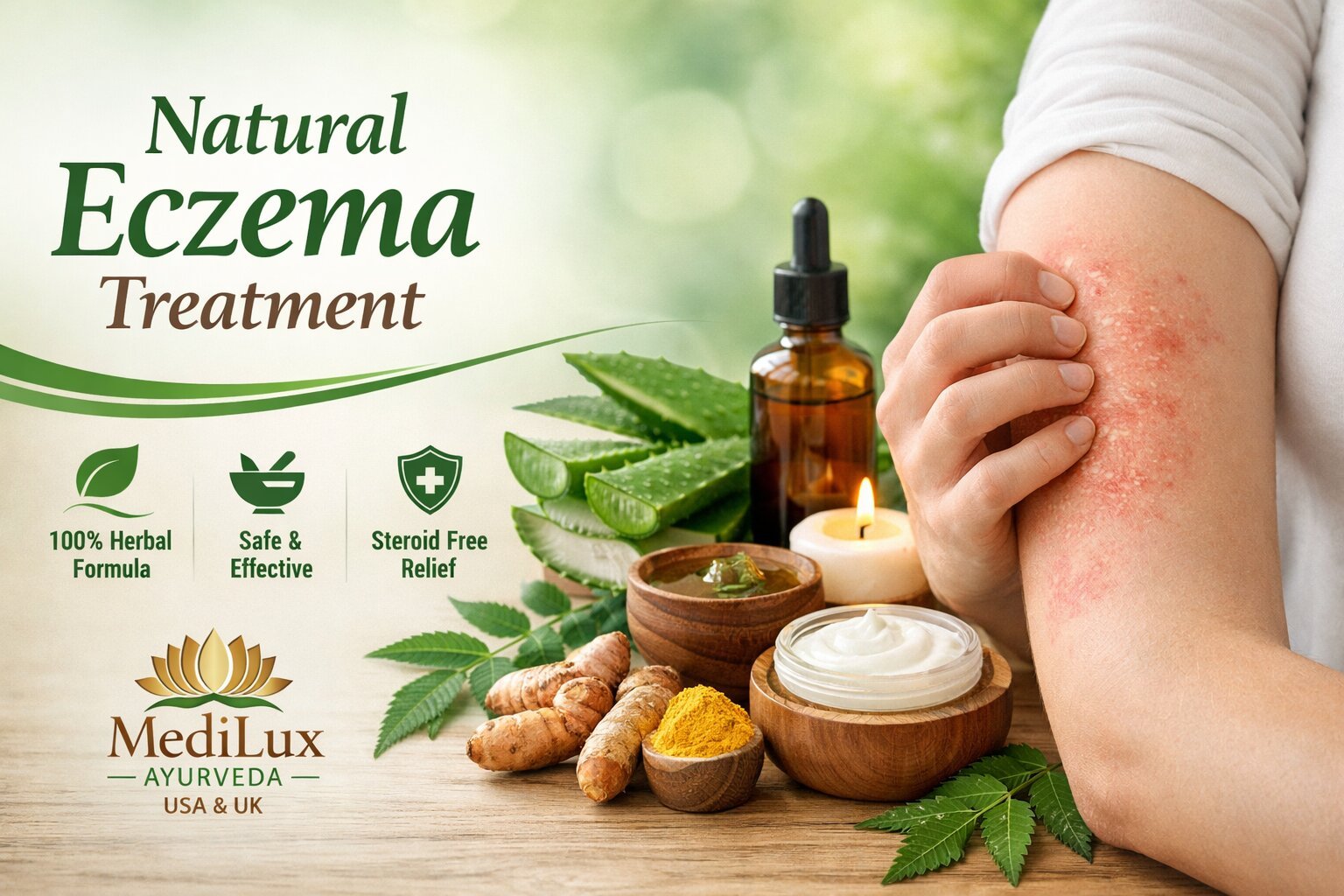 Natural Eczema Treatment | Herbal Skin Care by MediLux Ayurveda USA & UK