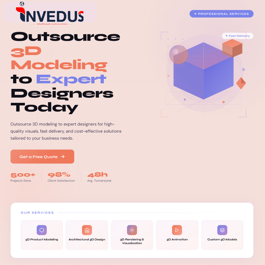 Start outsourcing 3D modeling to professional designers and upgrade your project