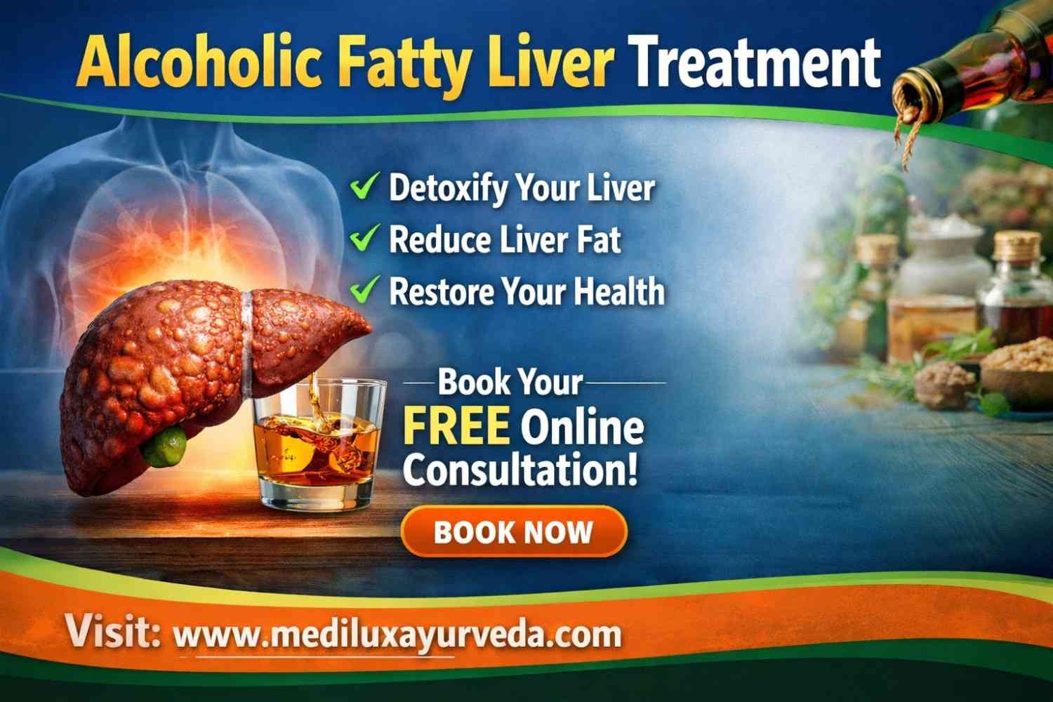 Alcoholic Fatty Liver Treatment | Natural Care – MediLux Ayurveda USA