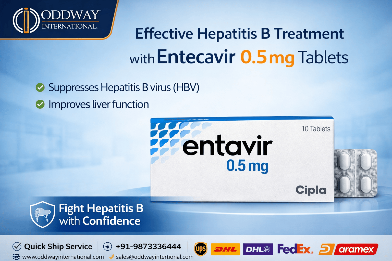 Entecavir Tablet Price | Entecavir 0.5 mg in Nigeria – Oddway International
