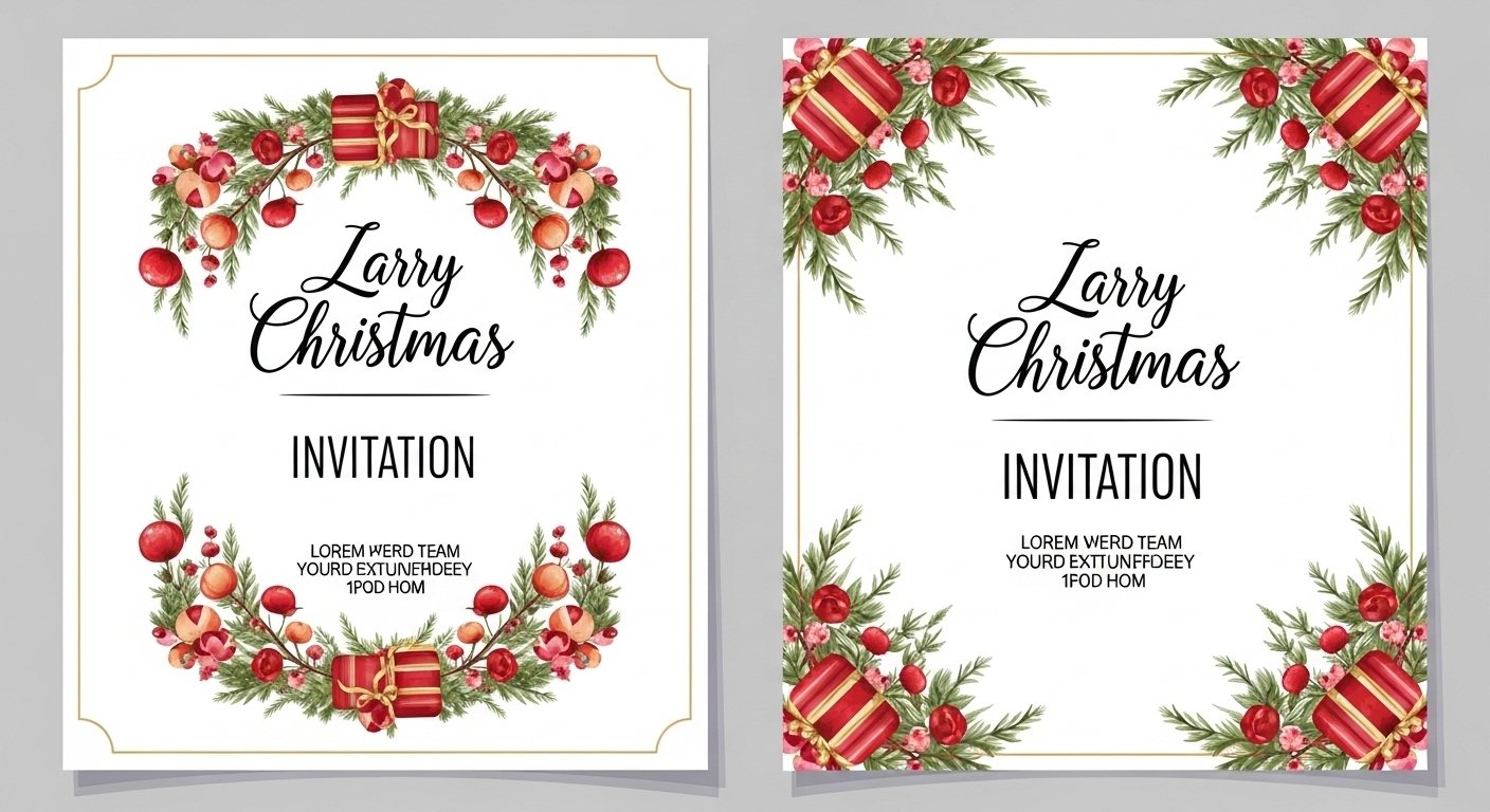 Amazing Custom Christmas Wedding Birthday Invitation Card Design Service