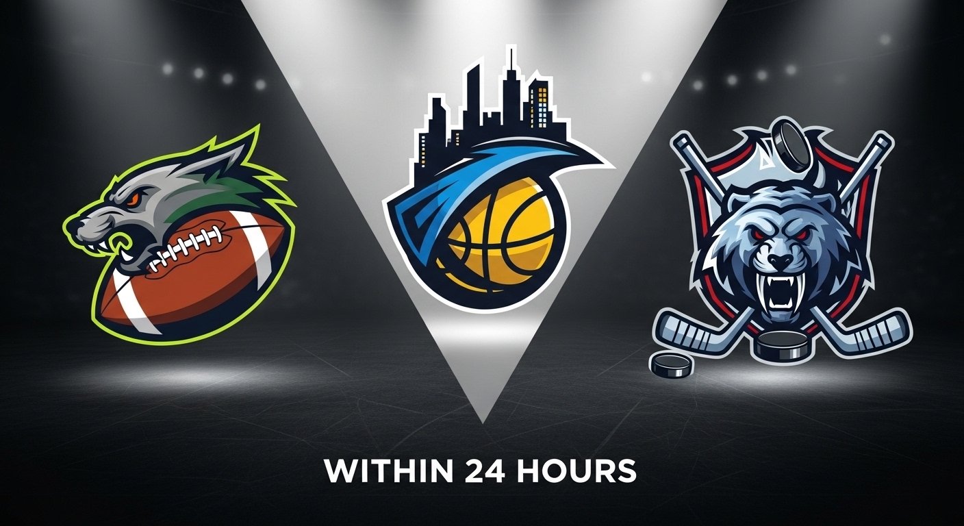 I will design professional football basketball and hockey logo fast