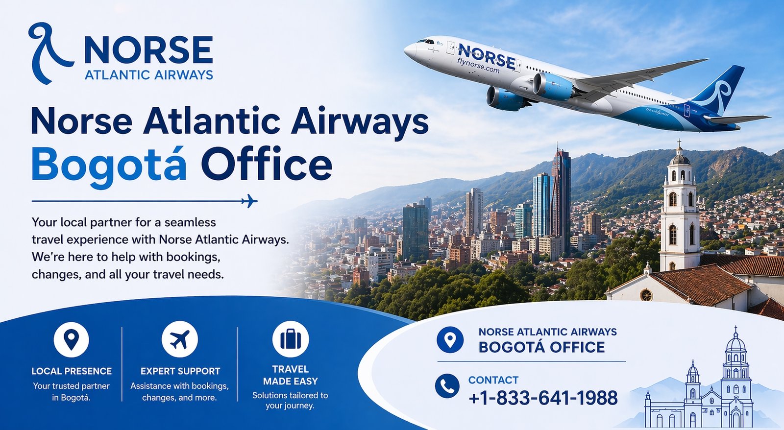 Norse Atlantic Airways Bogotá Office +1-833-641-1988