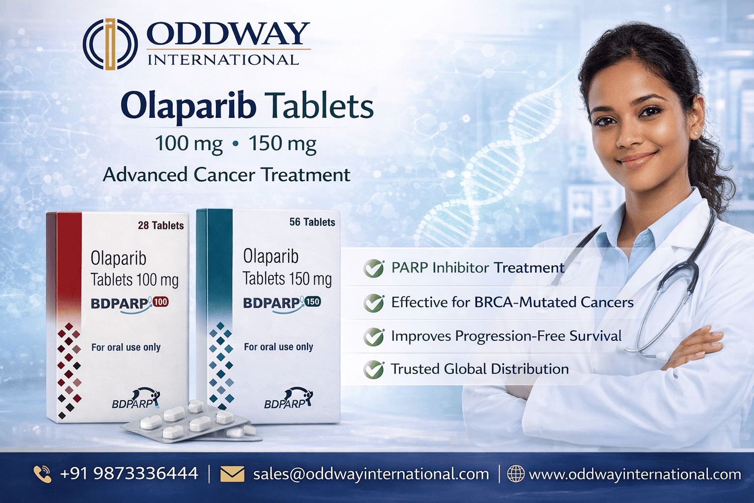 Buy Olaparib 100 150mg | Fast Delivery from India to Nigeria | Oddway Internatio